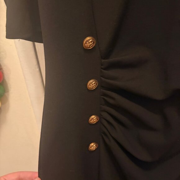 Rephyllis Women’s Black Ruched Side Button Dress Size 2XL – Stretch Knit - Picture 3 of 6